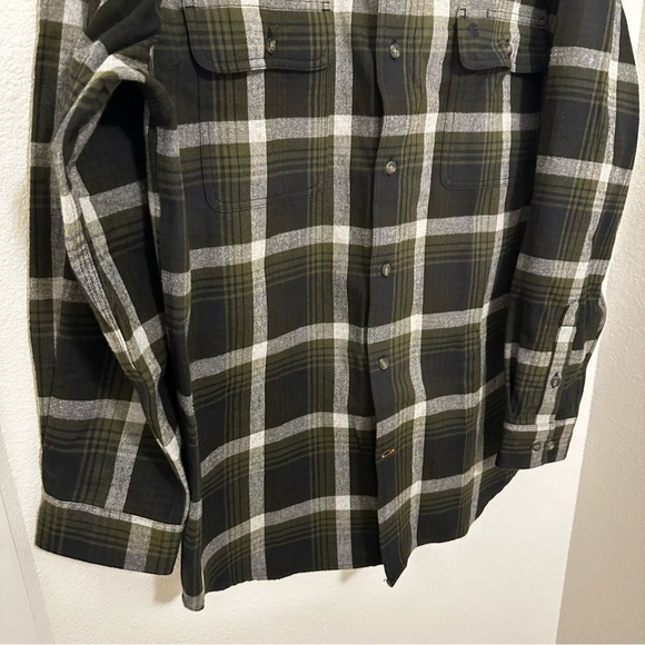 Carhartt Hubbard Flannel Shirt Long Sleeve Black Green Plaid Size Large Men’s - Picture 4 of 10